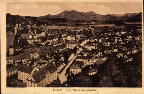 Ak Luzern Stadt Schweiz, vom Gütsch aus gesehen