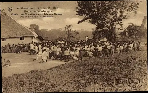 Ak Belgisch Kongo, Missie van Coquilhatsatad, Missionarissen van het H. Hart, Borgerhout Antwerpen