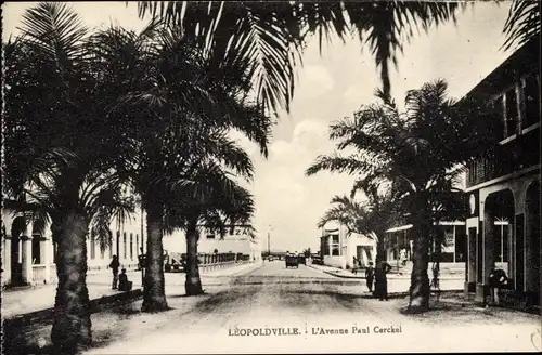 Ak Kinshasa Léopoldville DR Kongo Zaire, L'Avenue Paul Cerckel