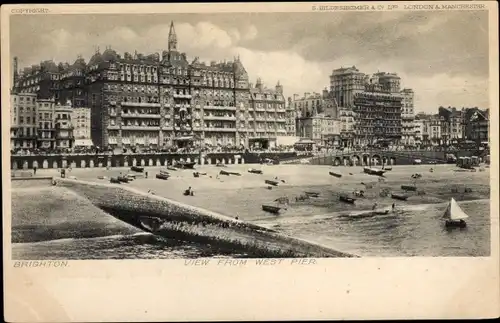 Ak Brighton East Sussex England, View from West Pier