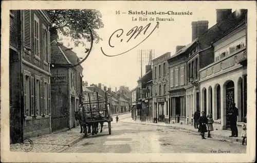 Ak Saint Just en Chaussée Oise, La Rue de Beauvais