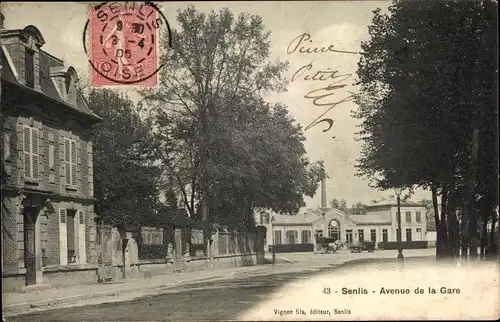 Ak Senlis-Oise, Avenue de la Gare