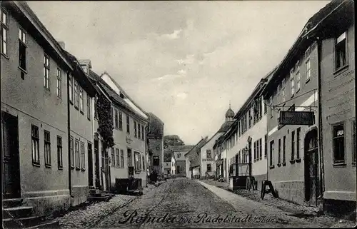 Ak Remda Rudolstadt in Thüringen, Straßenpartie im Ort