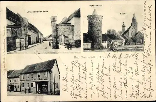 Ak Bad Tennstedt in Thüringen, Langensalzaer Tor, Restauration, Ketzerturm