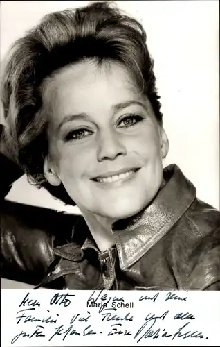 Ak Schauspielerin Maria Schell, Portrait, Autogramm
