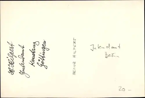 Ak Autogramm Heinz Hilpert, Schauspieler, Theaterregisseur, Intendant Berlin, Göttingen, Konstanz