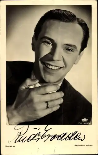 Ak Schauspieler Rudi Godden, Portrait, Ross, Autogramm