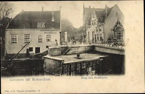 Ak Rotterdam Südholland Niederlande, Brug Oud Delfshaven