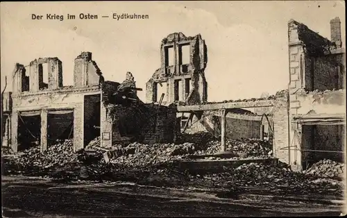 Ak Tschernyschewskoje Eydtkuhnen Ostpreußen, Kriegszerstörungen, I WK