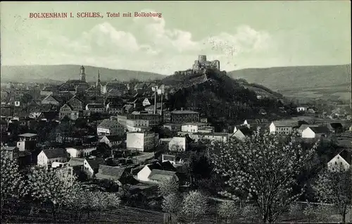Ak Bolków Bolkenhain Schlesien, Totalansicht mit Bolkoburg