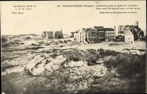 Ak Oostduinkerke Koksijde Westflandern, Panorama pris du poste du belvedere