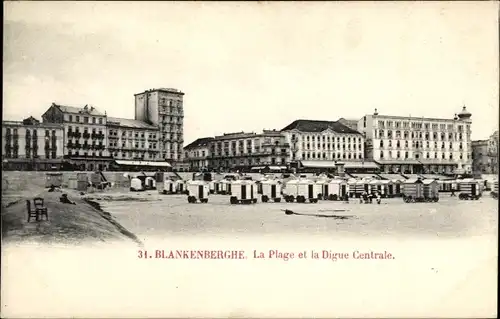 Ak Blankenberghe Blankenberge Westflandern, Der Strand und der Mitteldeich