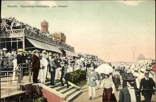 Ak Ostende Ostende Westflandern, Hippodrome Wellington, die Tribünen