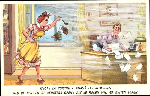 Künstler Ak Idiot, la voisine a alerte les pompiers, wütende Putzfrau