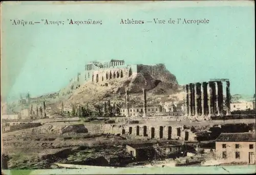 Ak Athen, Griechenland, Blick auf die Akropolis