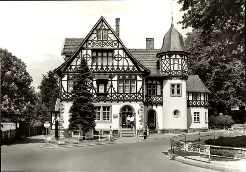 Ak Bad Liebenstein im Wartburgkreis, Postamt, Fachwerkhaus