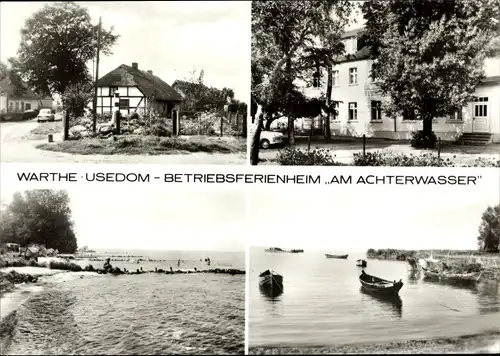 Ak Warthe Rankwitz auf Usedom, Betriebsferienheim Am Achterwasser, VEB Kraftverkehrskombinat KMStadt