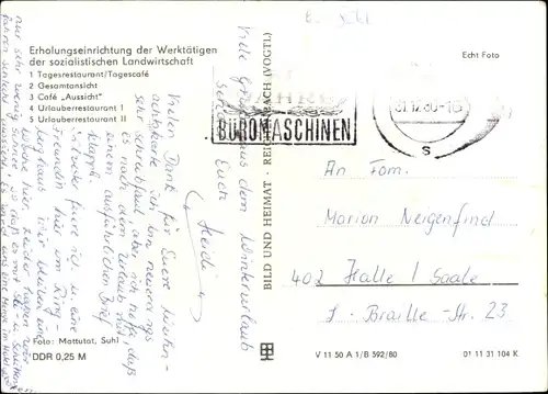 Ak Suhl Thüringen, VdgB Ringberghaus, Erholungsheim d. Werktätigen d. sozialistischen Landwirtschaft