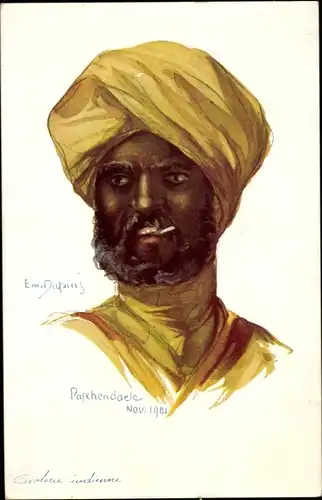 Künstler Ak Dupuis, Emil, Cavalerie indienne, Portrait