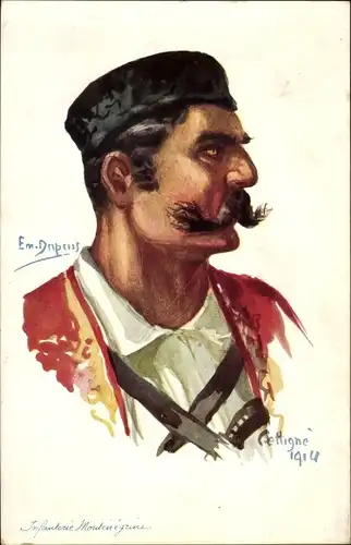 Künstler Ak Dupuis, Em., Nos Alliés, No 7, Infanterie Monténegrine