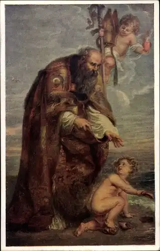 Künstler Ak Rubens, Augustin und das Knäblein