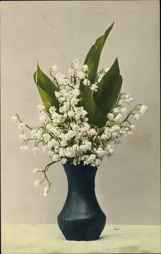 Ak Blumenvase mit Maiglöckchen