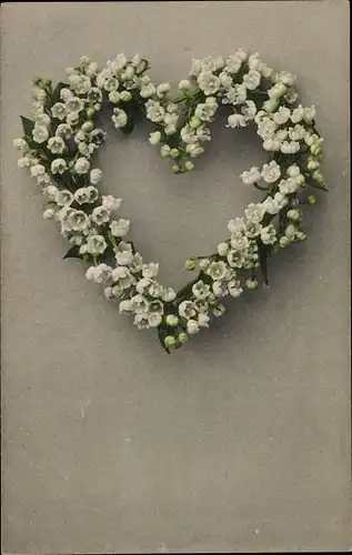 Ak Herz aus Maiglöckchen