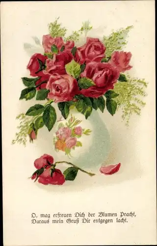 Ak Rosen in einer Vase