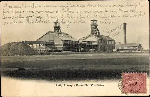 Ak Bully Grenay Pas de Calais, Grube Nr. 10, gesund