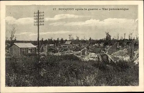 Ak Bucquoy Pas de Calais, nach dem Krieg, Panoramablick