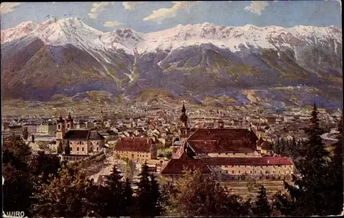 Ak Innsbruck in Tirol, Stadtpanorama vom Berg Isel