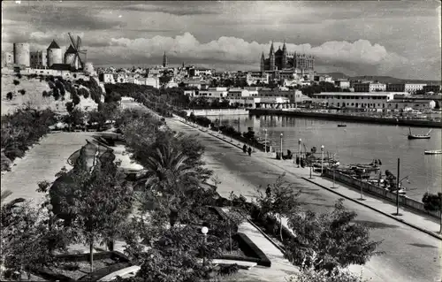 Ak Palma de Mallorca Balearische Inseln, Paseo Maritimo, Stadtpanorama