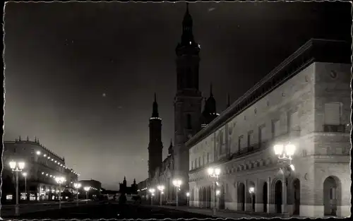 Ak Zaragoza Saragossa Aragonien, Plaza de Nuestra Señora del Pilar