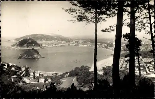 Ak Donostia San Sebastian Baskenland, La Concha, Panorama