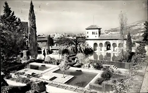 Ak Granada Andalusien Spanien, Alhambra, Jardines del Partal