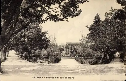 Ak Avila Kastillen und Leon, Paseos del dos de Mayo