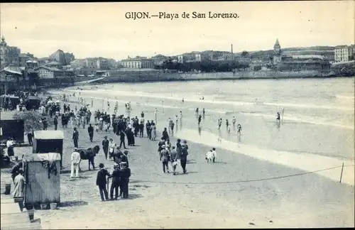 Ak Gijón Asturien Spanien, Playa de San Lorenzo