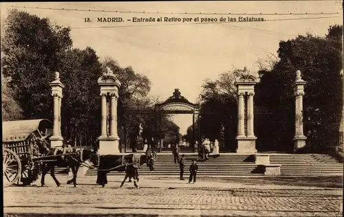 Ak Madrid Spanien, Entrada al Retiro, Calle de Alfonso XII
