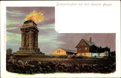 Ak Ronneburg in Thüringen, Bismarcksäule auf dem Reuster Berg