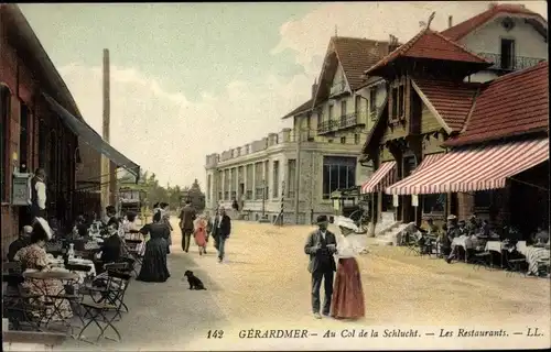 Ak Gérardmer Lothringen Vosges, Au Col de la Schlucht, les Restaurants