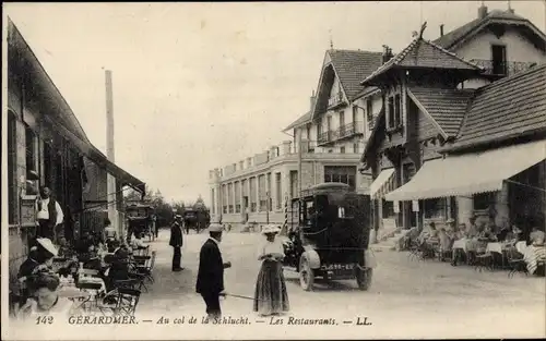 Ak Col de la Schlucht Vosges, Au Col de la Schlucht, Les Restaurants