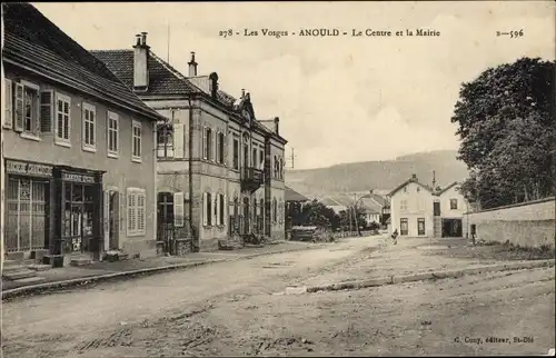 Ak Anould Vosges, Le Centre et la Mairie