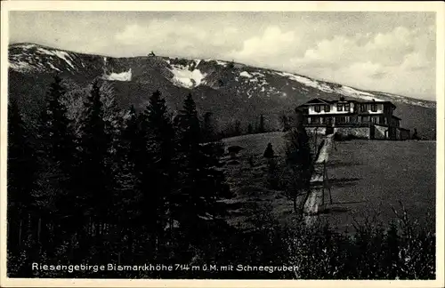 Ak Jagniątków Agnetendorf Hirschberg Riesengebirge Schlesien, Bismarckhöhe, Schneegruben