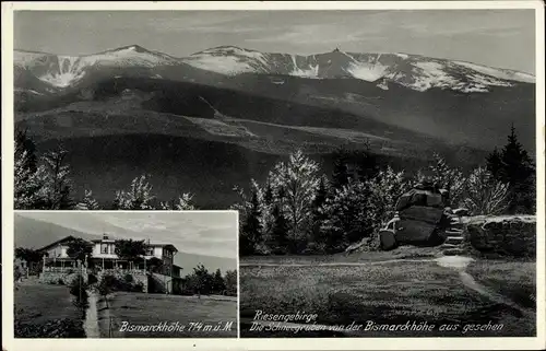 Ak Szklarska Poręba Schreiberhau Riesengebirge Schlesien, Schneegruben, Bismarckhöhe