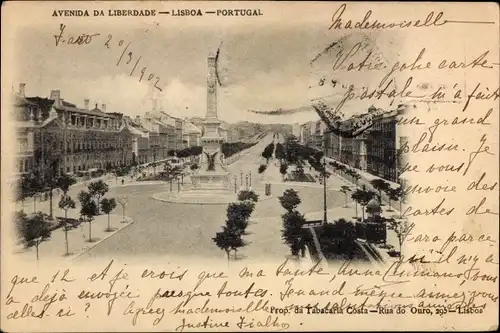 Ak Lisboa Lissabon Portugal, Avenida da Liberdade