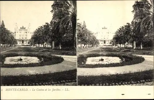 Stereo Ak Monte Carlo Monaco, Le Casino et les Jardins