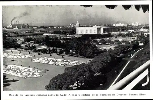 Ak Buenos Aires Argentinien, Uno de los jardines ubicados über der Avda. Alvear