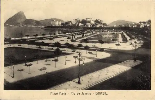 Ak Rio de Janeiro Brasilien, Place Paris