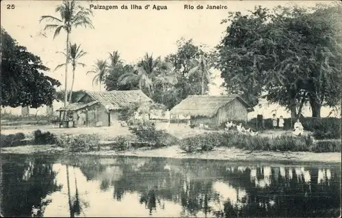 Ak Rio de Janeiro Brasilien, Paizagem da Ilha d'Agua