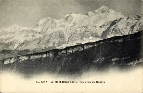 Ak Genf Genf Schweiz, Blick auf den Mont Blanc von Genf aus